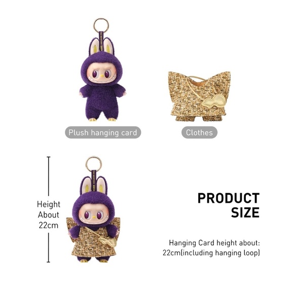 [NEW] POPMART LABUBU×PRONOUNCE WINGS OF FORTUNE Vinyl Plush Keychain Bag Charm - Picture 9 of 11